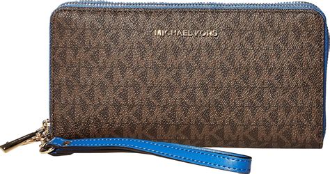 michael michael kors jet set large double zip around wristlet|Michael Kors saffiano wallet.